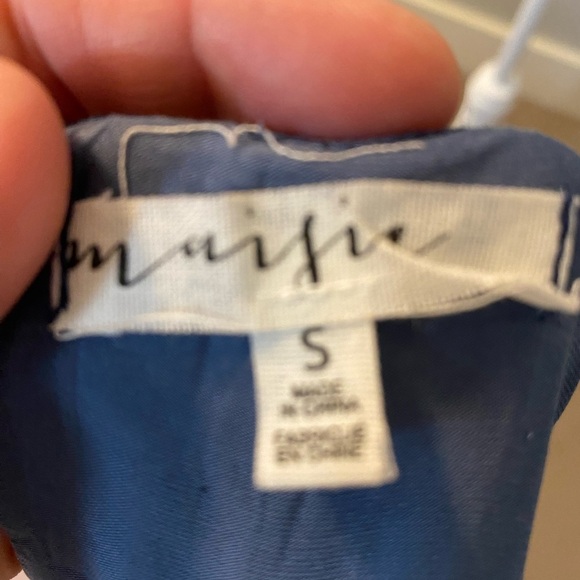 Maisie Free People midi dress in deep blue NWOT. Tie front accent, lined, zipper - Picture 6 of 9